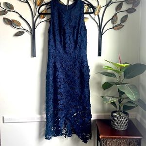Betsy & Adam Navy Lace cocktail dress